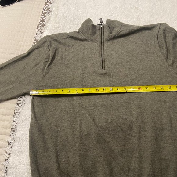 Olive Green 100% Italian Sheep Wool Sweater, Sz M - Picture 10 of 15